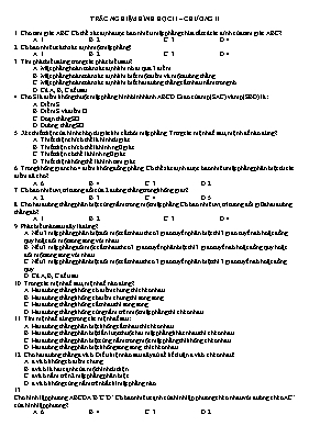 Trắc nghiệm Hình học 11  Chương II